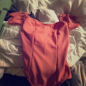 peach body suit
